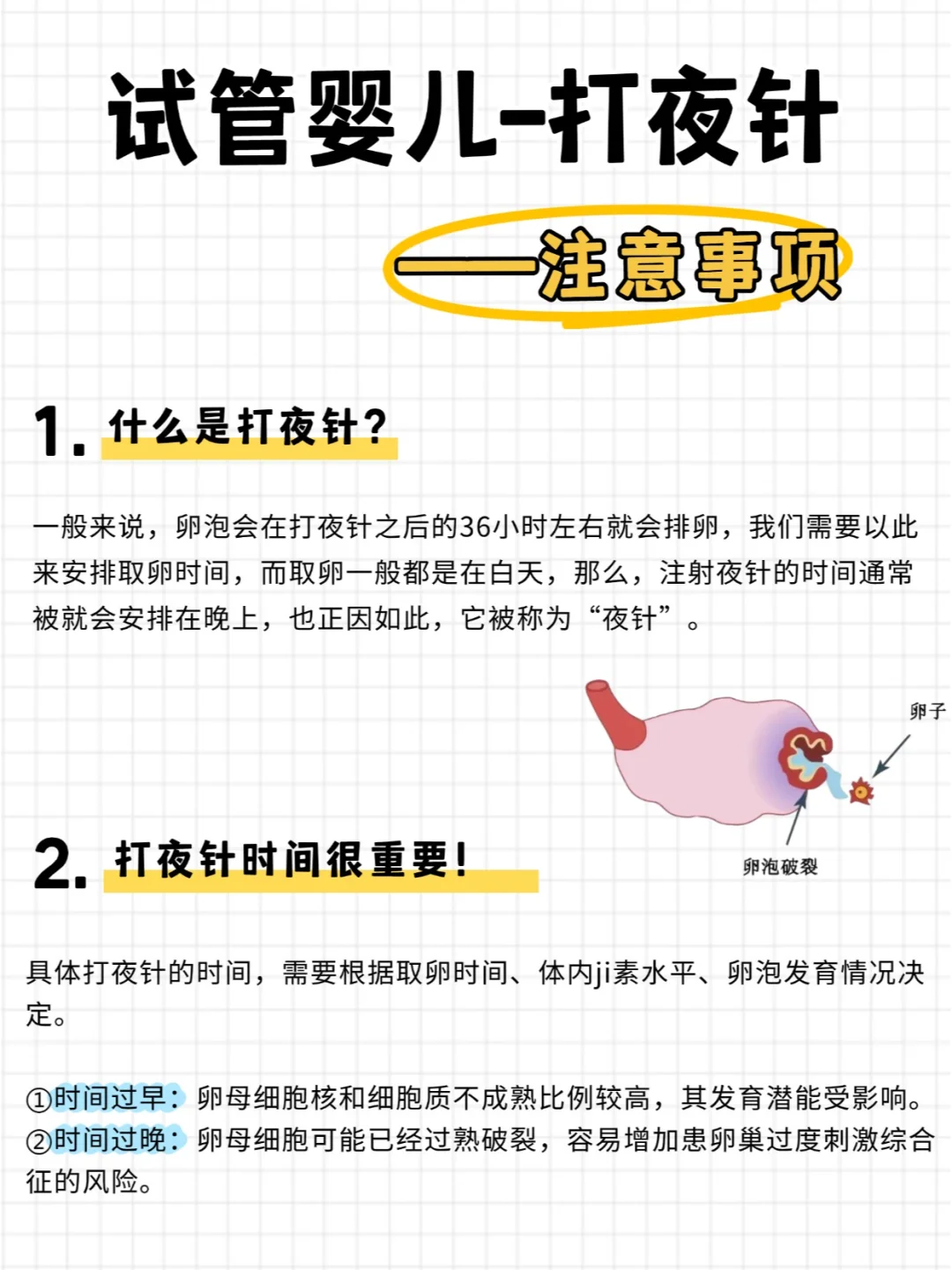 试管婴儿之打夜针——超全注意事项！